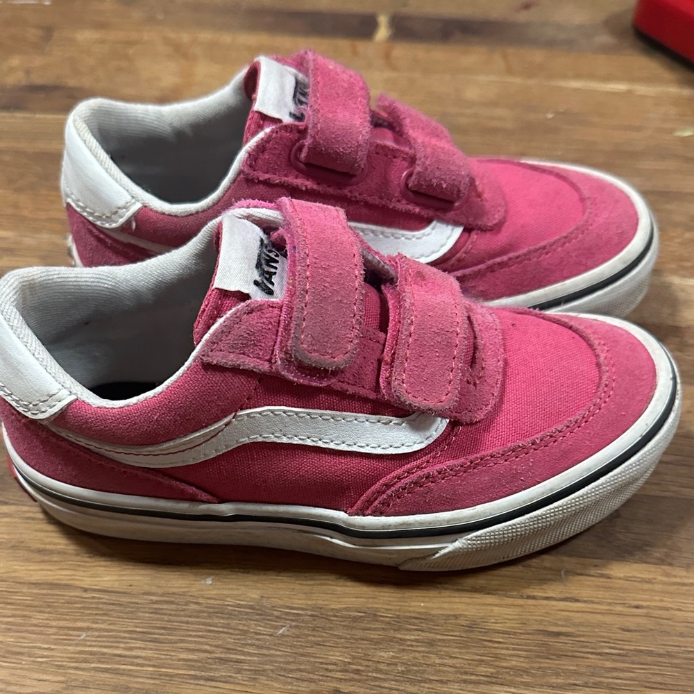 Vans Kids Pink Velcro Sneakers